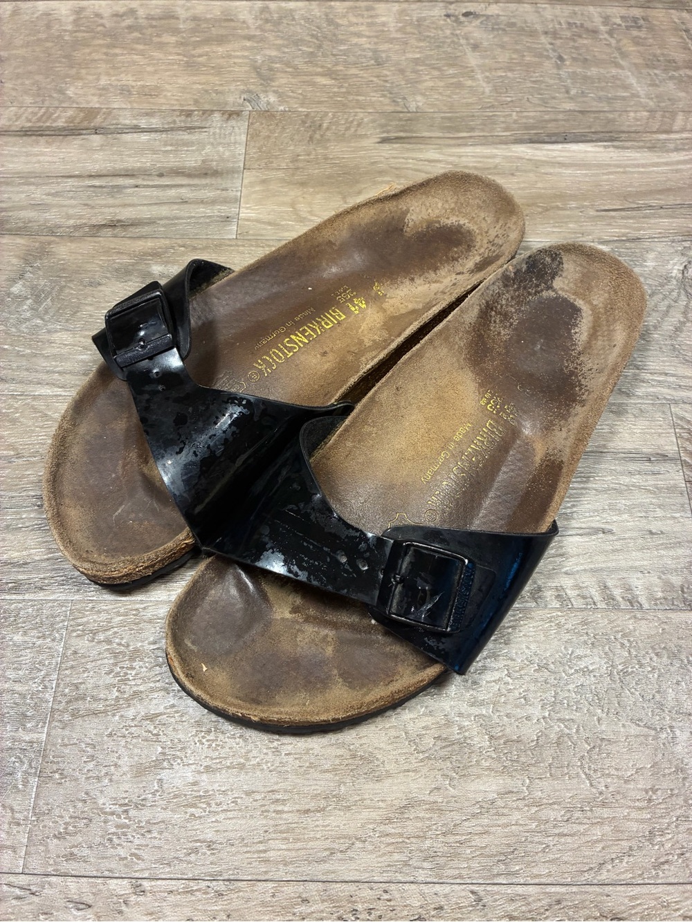 Birkenstock Madrid Slip On Buckle Patent Sandals